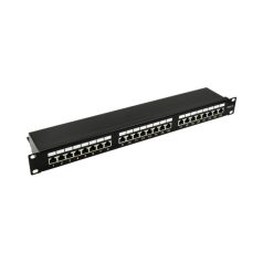   Walisec patch panel - PP-P6S2401 (24 port, Cat6, 1U, árnyékolt, fekete)
