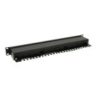 Walisec patch panel - PP-P6S2401 (24 port, Cat6, 1U, árnyékolt, fekete)