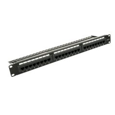   Walisec patch panel - PP-P6U2402 (24 port, Cat6, 1U, árnyékolatlan, fekete)