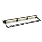 Walisec patch panel - PP-P6U2402 (24 port, Cat6, 1U, árnyékolatlan, fekete)