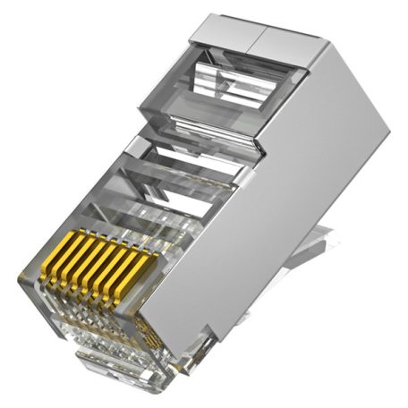 Walisec csatlakozó - RJ45-6S (RJ45, Cat6, árnyékolt, 8P8C, aranyozott) 100db/csomag