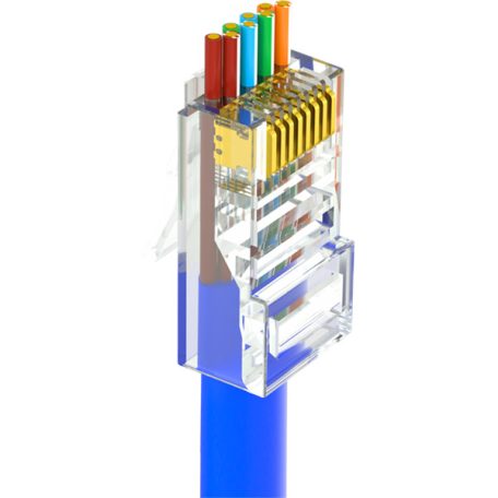 Walisec csatlakozó - RJ45-P6U (RJ45, Cat6, árnyékolatlan, 8P8C, aranyozott, befűzős) 100db/csomag