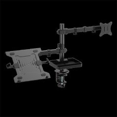   Advance Monitor/Notebook Asztali konzol - XTENDMOUNTS FLEX (17-32", Max.: 2x9kg, dönthető, forgatható, fekete)