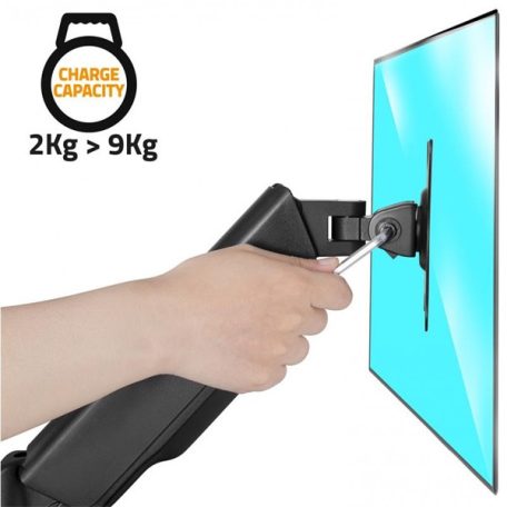Advance Monitor Asztali konzol - MEGAMOUNT Single (17-32", Max.: 9kg, dönthető, forgatható, fekete)