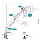 Advance Monitor Asztali konzol - Ergomount Xtrem (17-45", Max.: 15kg, dönthető, forgatható, gázrugó, fekete)