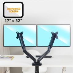   Advance Monitor Asztali konzol - MECAMOUNT Dual (17-32", Max.: 2x9kg, dönthető, forgatható, fekete)