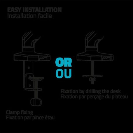 Advance Monitor Asztali konzol - Ergomount Dual (17-32", Max.: 2x9kg, dönthető, forgatható, gázrugó, fekete)