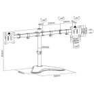 Equip Monitor Asztali konzol - 650123 (17"-32",2 monitor,dönthető, forgatható, Max.: 2x 8kg, fekete)
