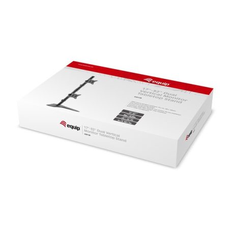 Equip Monitor Asztali állvány - 650128 (17"-32", 2 monitor, dönthető, forgatható, állítható magasság, Max.:2x9kg,fekete)