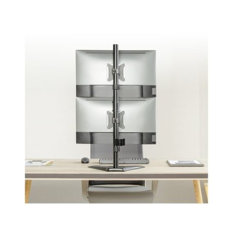 Equip Monitor Asztali állvány - 650128 (17"-32", 2 monitor, dönthető, forgatható, állítható magasság, Max.:2x9kg,fekete)