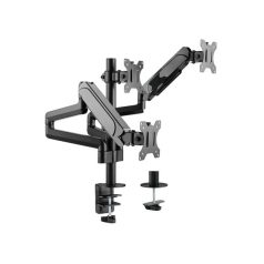   Equip Monitor Asztali konzol - 650134 (17"-27", 3 monitor, dönthető, forgatható, állítható magasság, Max.:3x7kg, fekete)