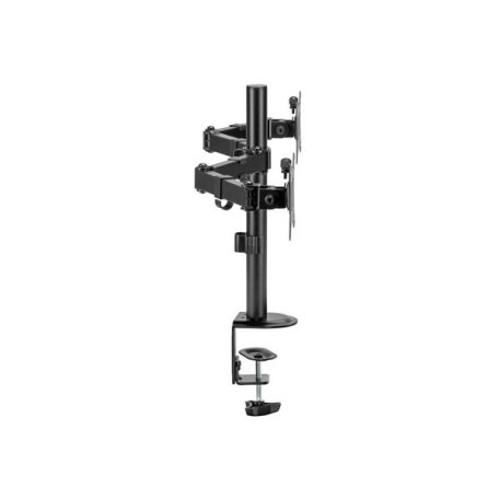 Equip Monitor Asztali konzol - 650157 (13"-32", 2 monitor, dönthető, forgatható, állítható magasság, Max.:2x9kg, fekete)
