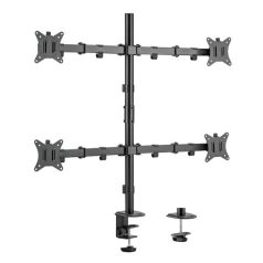   Equip Monitor Asztali konzol - 650159 (13"-27", 4 monitor, dönthető, forgatható, állítható magasság, Max.:4x9kg, fekete)