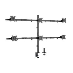   Equip Monitor Asztali konzol - 650160 (13"-27", 6 monitor, dönthető, forgatható, állítható magasság Max.: 3x7kg, fekete)