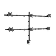   Equip Monitor Asztali konzol - 650160 (13"-27", 6 monitor, dönthető, forgatható, állítható magasság Max.: 3x7kg, fekete)
