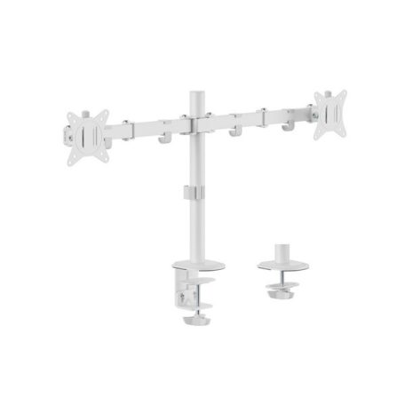 Equip Monitor Asztali konzol - 650167 (17"-32", 2 monitor, dönthető, forgatható, állítható magasság, Max.:2x9kg, fehér)
