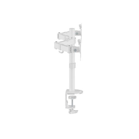 Equip Monitor Asztali konzol - 650167 (17"-32", 2 monitor, dönthető, forgatható, állítható magasság, Max.:2x9kg, fehér)
