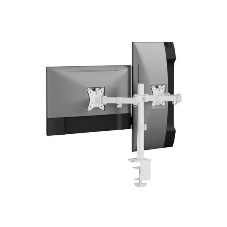 Equip Monitor Asztali konzol - 650167 (17"-32", 2 monitor, dönthető, forgatható, állítható magasság, Max.:2x9kg, fehér)