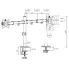 Equip Monitor Asztali konzol - 650167 (17"-32", 2 monitor, dönthető, forgatható, állítható magasság, Max.:2x9kg, fehér)
