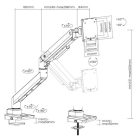 Equip Monitor Asztali konzol - 650180 (17"-49", 1 monitor, dönthető, forgatható, Max.: 20kg, fekete)