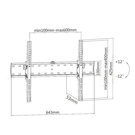 Equip TV Fali konzol - 650332 (37"-70", Max.: 40kg, dönthető, fekete)