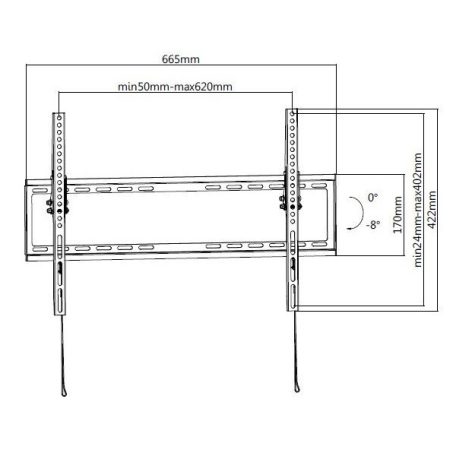 Equip TV Fali konzol - 650334 (37"-70", Max.: 35kg, dönthető, fekete)