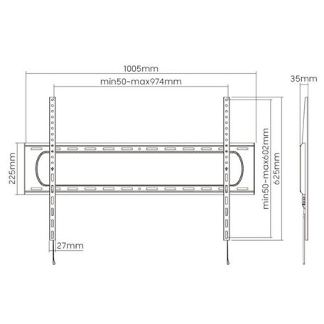 Equip TV Fali konzol - 650338 (60"-120", Max.: 120kg, fekete)
