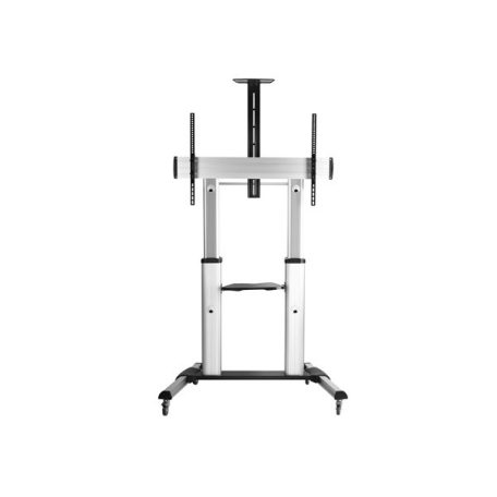 Equip TV állvány - 650605 (60"-100" álló, dönthető, állítható magasság, gurulós, Max.:100kg, fekete/ezüst)