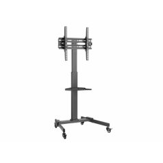   Equip TV/Monitor állvány - 650607 (32"-55", dönthető, állítható magasság, gurulós, Max.:35kg, fekete)