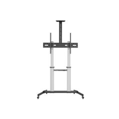   Equip TV állvány - 650631 (60"-100" álló, dönthető, állítható magasság, gurulós, Max.:100kg, fekete/ezüst)