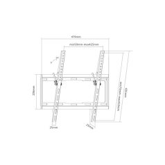   SUNNE (32-55-ET) TV fali konzol dönthető 32"-55", faltáv: 25mm