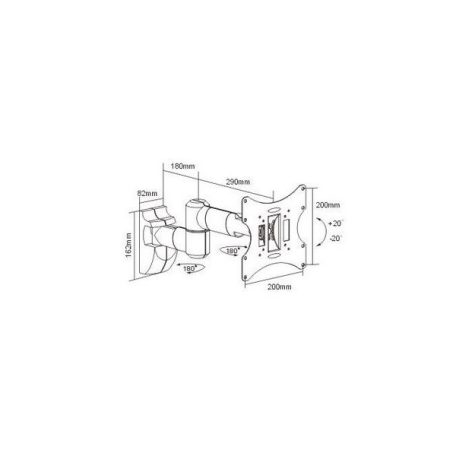SUNNE (LCD-A503K) Monitor fali konzol dönthető, forgatható, 23-42", faltáv: 455mm