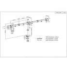 Manhattan asztali állvány -  Dupla karos, 3db monitor részére (max.VESA:75x75, 13"-27"-ig, 7kg, fekete)
