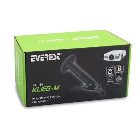 Everest Projektor Mennyezeti/Fali konzol - PRJ-184 (Dönthető. fekete, 20cm, 10kg teherbírás)