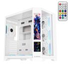 Rampage Számítógépház - NOVA V2 (fehér; üveg; ATX; 9,17" LCD kijelző, 7x120mm A-RGB, 1xUSB3.0 + 1xUSB-C)