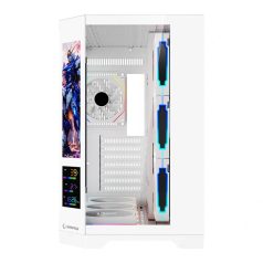   Rampage Számítógépház - NOVA V2 (fehér; üveg; ATX; 9,17" LCD kijelző, 7x120mm A-RGB, 1xUSB3.0 + 1xUSB-C)
