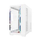 Rampage Számítógépház - NOVA V2 (fehér; üveg; ATX; 9,17" LCD kijelző, 7x120mm A-RGB, 1xUSB3.0 + 1xUSB-C)