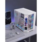 Rampage Számítógépház - NOVA V2 (fehér; üveg; ATX; 9,17" LCD kijelző, 7x120mm A-RGB, 1xUSB3.0 + 1xUSB-C)