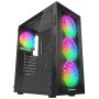   Everest Számítógépház -  PLAID V1 (fekete; üveg; ATX; alsó táp; 4x120mm RGB, 1xUSB3.0 + 2xUSB2.0)