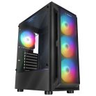 Rampage Számítógépház - SHIVA  (fekete; ablakos; ATX, alsó táp, 4x120mm LED)