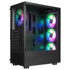 Rampage Számítógépház - SHIVA  (fekete; ablakos; ATX, alsó táp, 4x120mm LED)