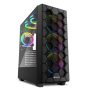   Sharkoon Számítógépház - RGB HEX (fekete; alsó táp; ATX,mATX; mITX; 6x120mm RGB LED; 2xUSB3.0 + 2xType-C Gen 2; I/O)