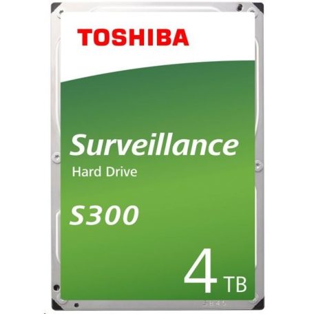 Toshiba Belső HDD 3.5" - S300 Surveillance Hard Drive 4TB (5400rpm, 128 MB puffer, Biztonságtechnikai rögzítőkbe) bulk