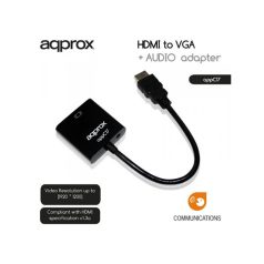 APPROX Átalakító - HDMI to VGA + AUDIO adapter