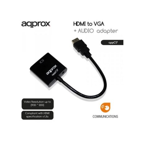 APPROX Átalakító - HDMI to VGA + AUDIO adapter