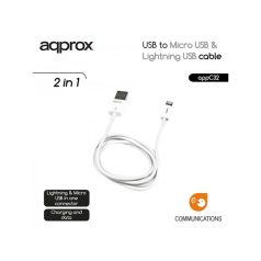   APPROX Kábel - USB to Micro USB & Lightning USB cable (Apple, iPhone, iPad)