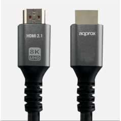   APPROX Kábel - HDMI 2.1 kábel apa/apa 1m (UHD 8K, 4K, FHD, aranyozott, HDR10, HDCP 2.2, Dolby TrueHD, ARC)