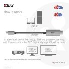 Club 3D Kábel - CAC-1587 (USB-C Gen 2 to HDMI, 4K120HZ 8K60HZ, HDR10+, DSC1.2, 3m, aktív)