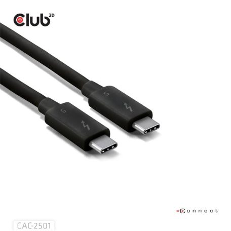 Club 3D Kábel - CAC-2501 (Thunderbolt 5 USB-C to USB-C, 240W, 80/120 Gbps, EPR, 8K240Hz, M/M, 1m)