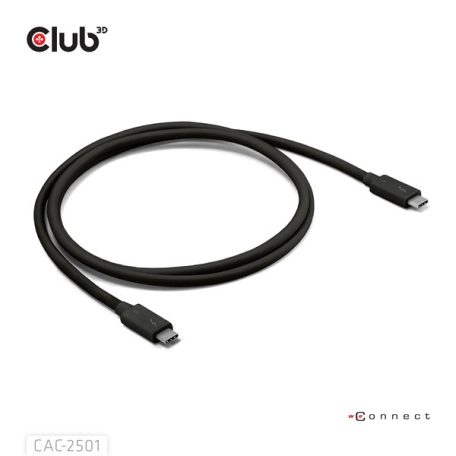 Club 3D Kábel - CAC-2501 (Thunderbolt 5 USB-C to USB-C, 240W, 80/120 Gbps, EPR, 8K240Hz, M/M, 1m)
